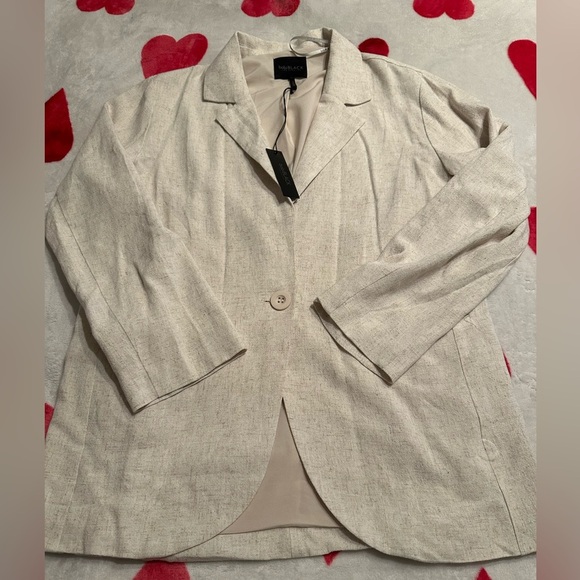 NWT Bobi Black Los Angeles Oversized blazer In Oatmeal - Picture 14 of 15
